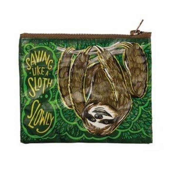NWT ECO Green & Gray 'Like a Sloth' Coin Purse - Picture 1 of 2